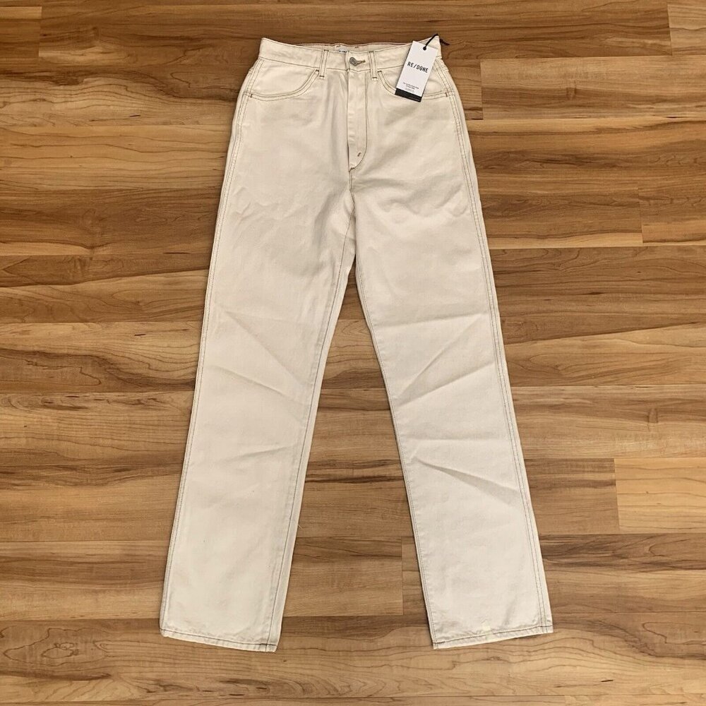 RE/DONE Womens 70s Cigarette Jeans 26 Rinsed Birch High-Rise Rigid Straight NWT